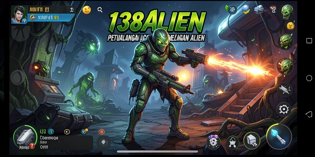 Screenshot gameplay 138ALIEN menunjukkan aksi seru melawan alien.