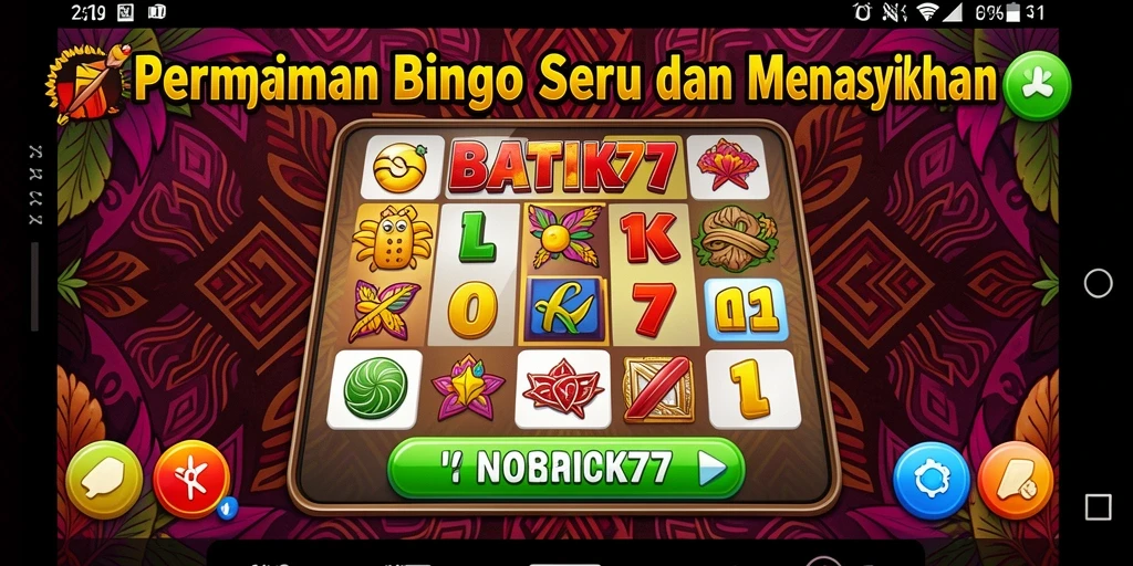 Tampilan gameplay Bingo yang menarik dan interaktif di BATIK77.