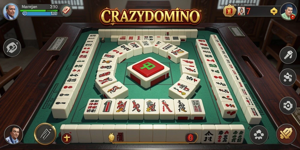 Tampilan menarik dari gameplay CRAZYDOMINO Mahjong.