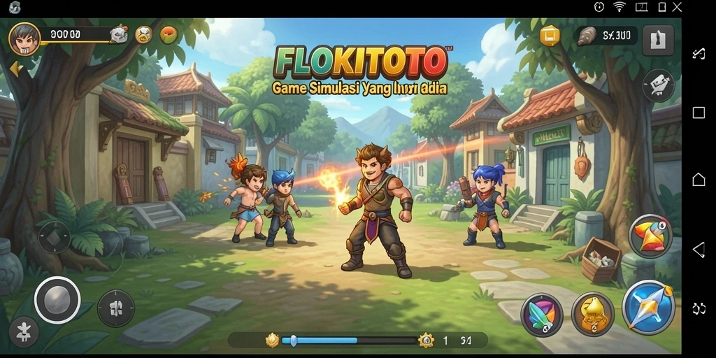 Tangkapan layar gameplay FLOKITOTO menampilkan grafis yang memukau dan interaksi yang menarik.