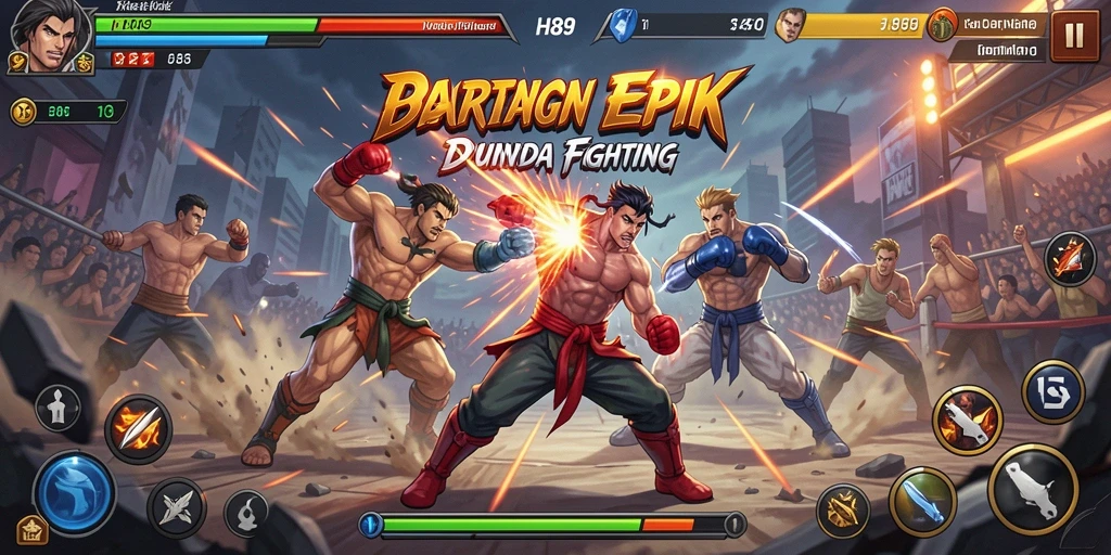 Tampilan gameplay H89 menampilkan pertarungan seru dengan karakter unik dan efek visual yang memukau.