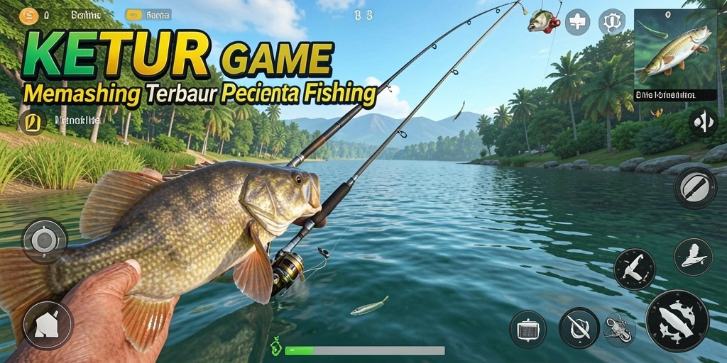 Tampilan gameplay KETUA yang menampilkan pengalaman memancing yang realistis.