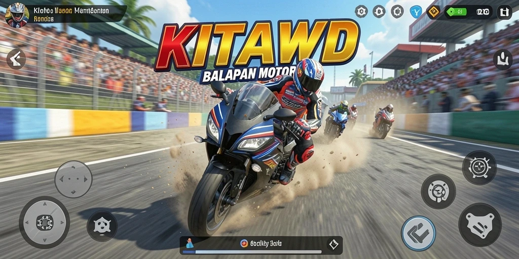 Gameplay memukau dari KITAWD saat balapan motor.