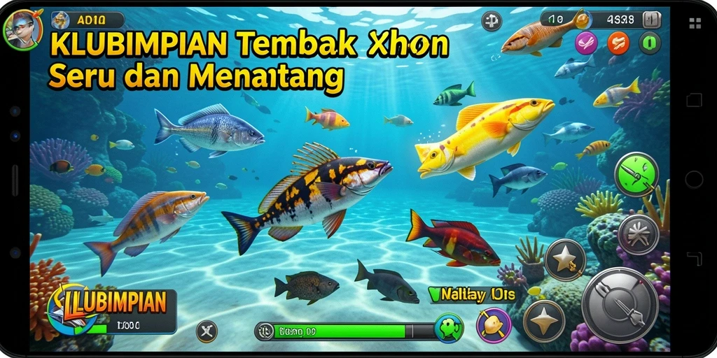 Screenshot KLUBIMPIAN menampilkan gameplay seru menangkap ikan.