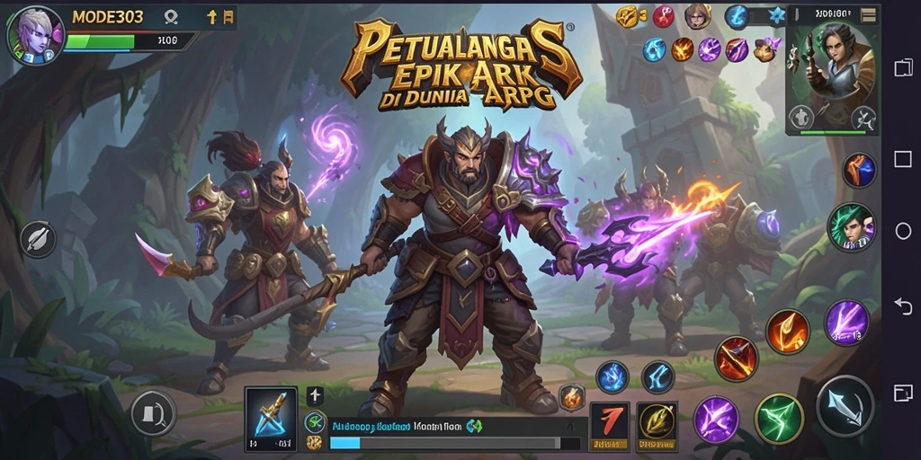 Menggambarkan aksi seru dan epik dalam gameplay ARPG MODE303.