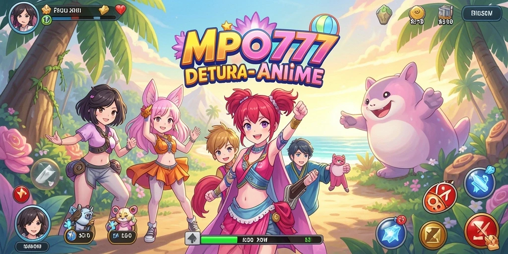 Tangkapan layar menampilkan pertempuran epik dalam game Anime.