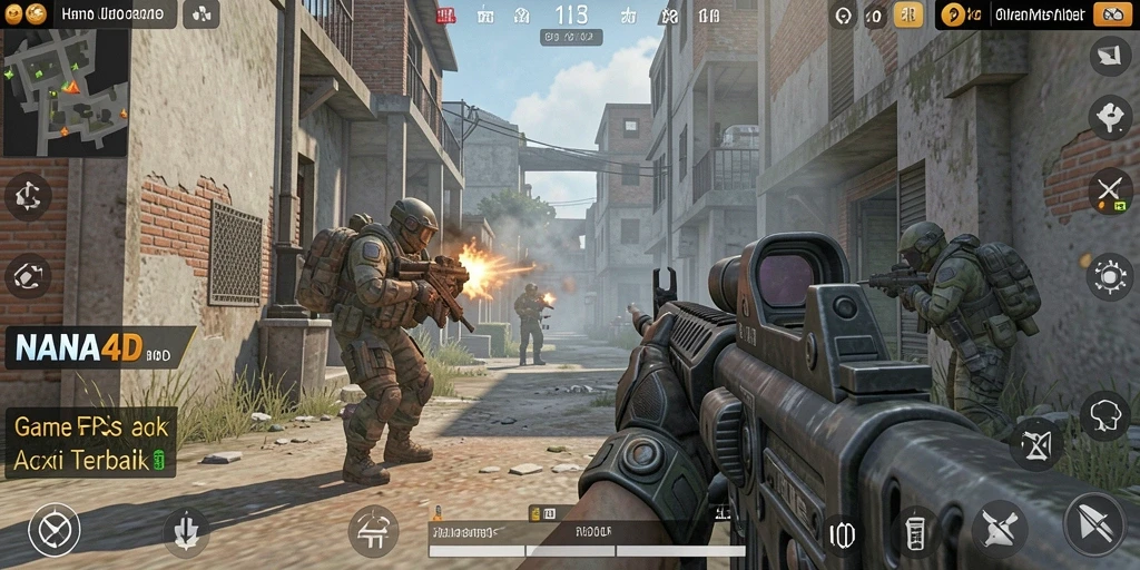 Tampilan aksi seru dalam gameplay NANA4D yang menegangkan.