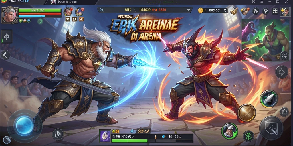 Tampilan gameplay PGTOTO dengan duel intens di arena Fighting.