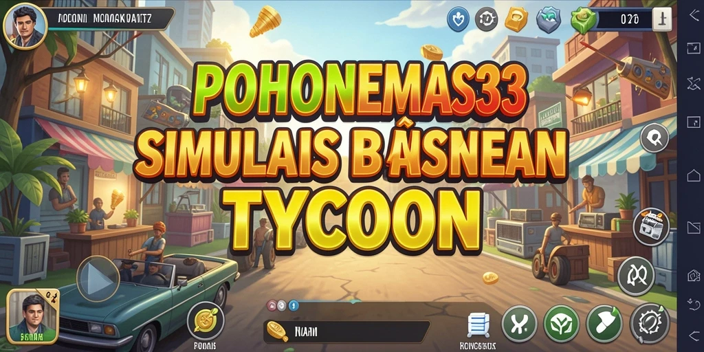 Screenshot gameplay POHONEMAS33 yang menampilkan strategi bisnis yang seru.