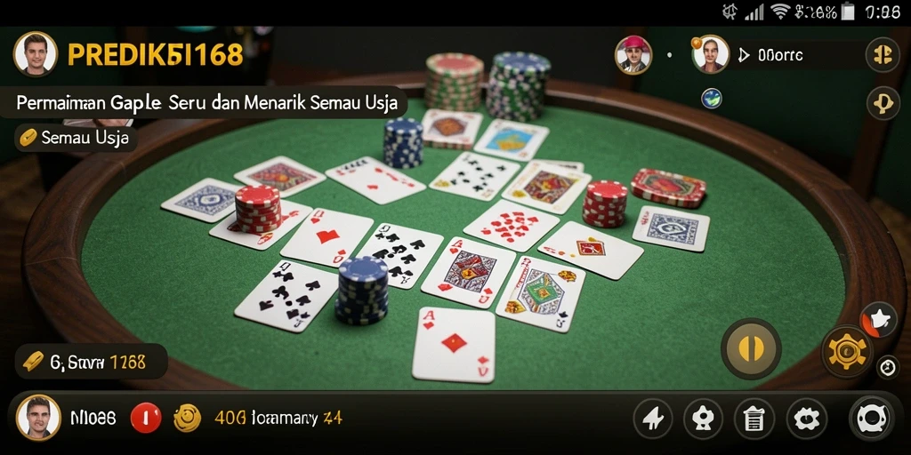 Tampilan gameplay seru dari PREDIKSI168 dalam permainan Gaple.
