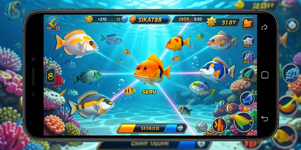 Tampilan gameplay SIKAT88 dengan aksi Tembak Ikan yang seru.